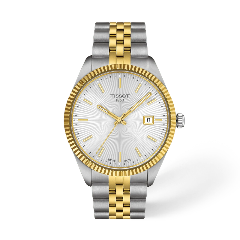 Front view of the watch Tissot Ballade 40mm with shadow