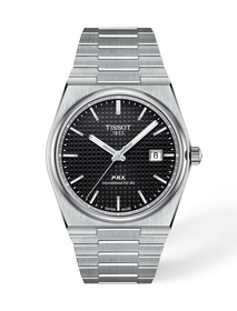 Front view of the watch Tissot PRX 40mm with shadow