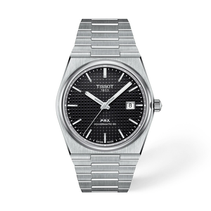 Vista frontal del reloj Tissot PRX 40mm con sombra