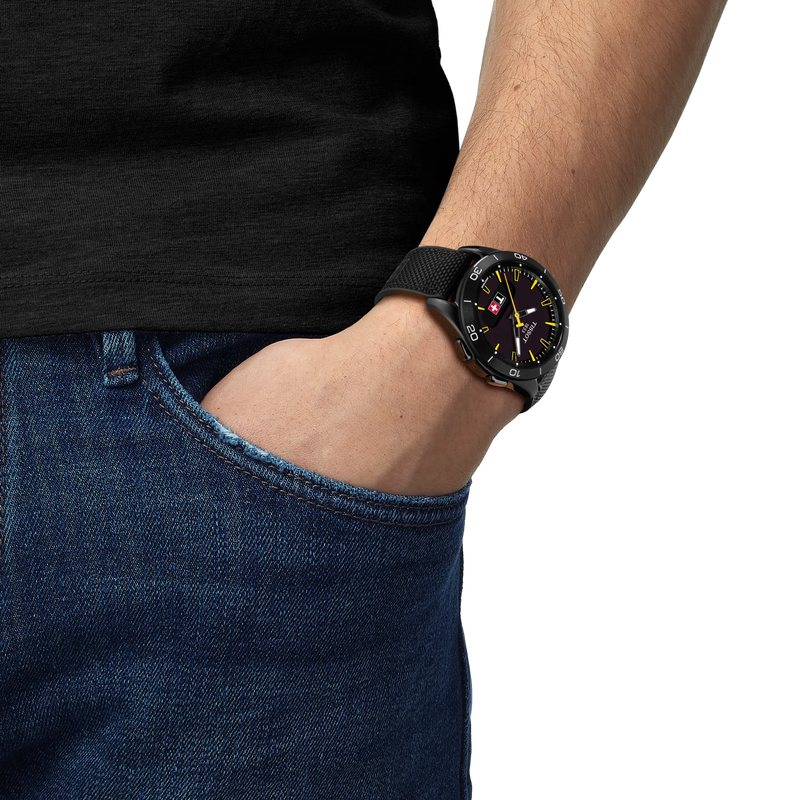 Simulation of the watch Tissot T-Touch Connect Sport Jungfraubahn 43.75mm on a wrist