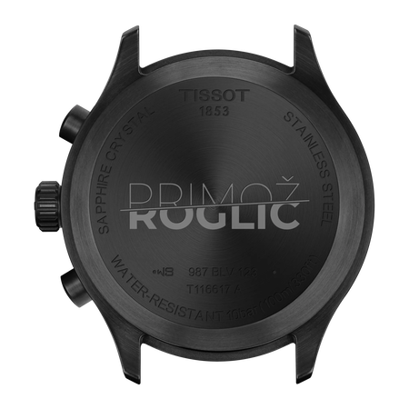 Back view of the watch case Tissot Chrono XL Special Edition Roglic