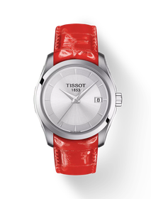 Front view of the watch Tissot Couturier Lady with shadow