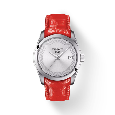 Front view of the watch Tissot Couturier Lady with shadow