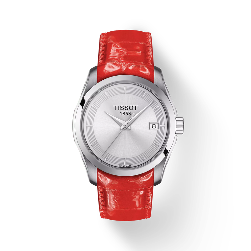 Front view of the watch Tissot Couturier Lady with shadow