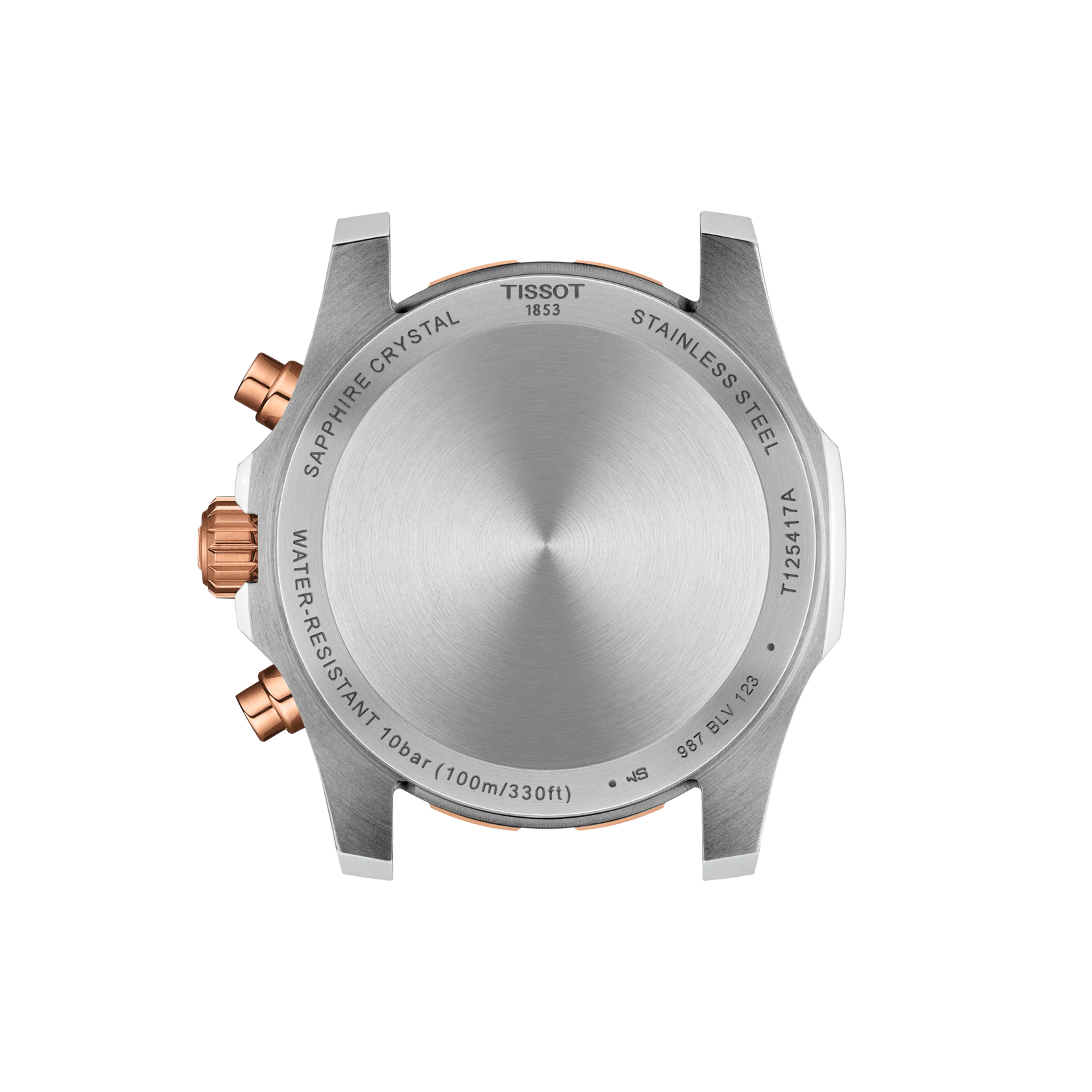 Vista posterior de la caja del reloj Tissot Supersport Chrono 42mm