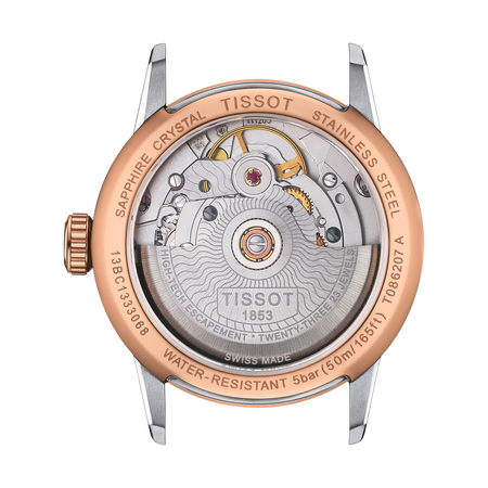 Back view of the watch case Tissot Luxury Automatic