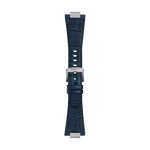 Front view of Tissot Official Blue PRX 42mm leather strap