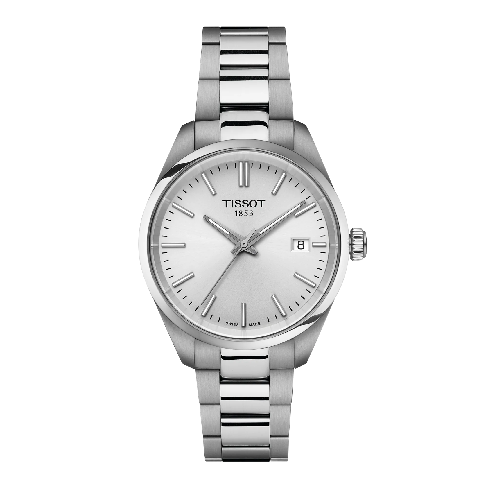 Front view of the watch Tissot PR 100 34mm