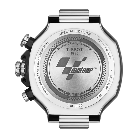 Back view of the watch case Tissot T-Race MotoGP™ Chronograph 2024 Limited Edition