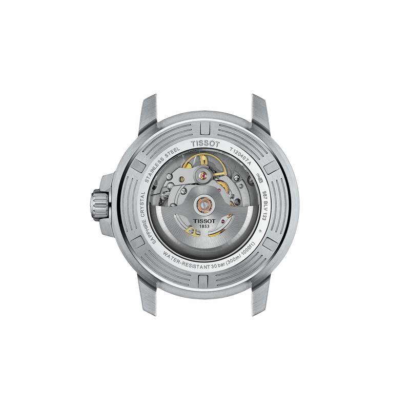 Back view of the watch case Tissot Seastar 1000 43mm