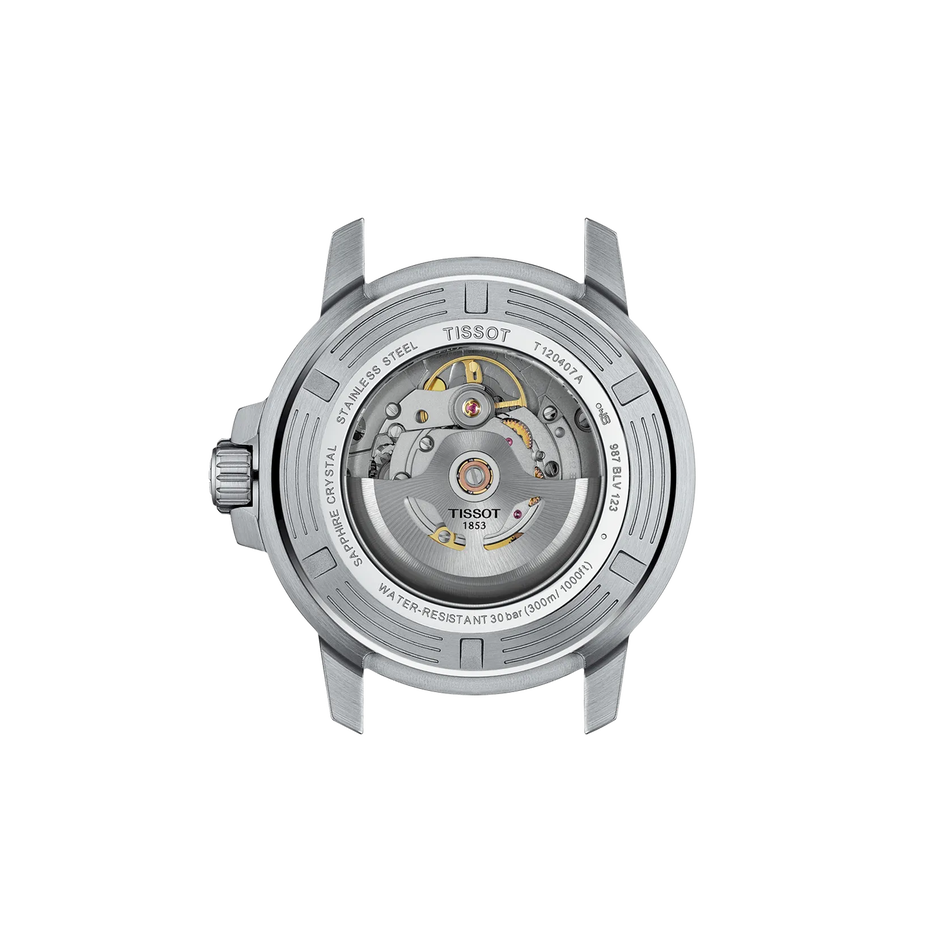Back view of the watch case Tissot Seastar 1000 43mm