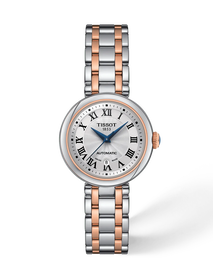 Front view of the watch Tissot Bellissima 29mm with shadow