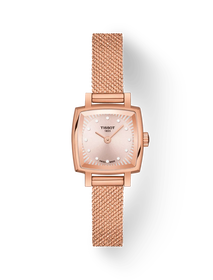 Front view of the watch Tissot Lovely Square 20x20mm with shadow