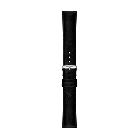 Vista frontal de Correa oficial Tissot de piel sint&eacute;tica negra de 20 mm