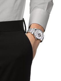 Simulation of the watch Tissot Le Locle Open Heart 39.3mm on a wrist