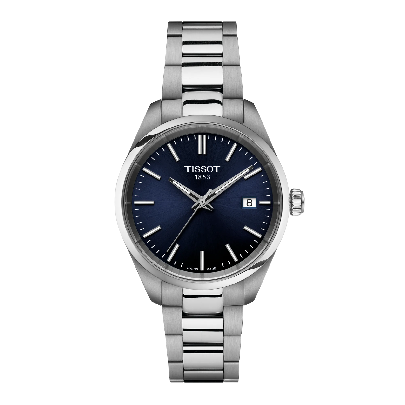 Front view of the watch Tissot PR 100 34mm