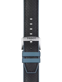 Zoom on Tissot Official Blue Leather and Rubber Strap Lugs 22 mm