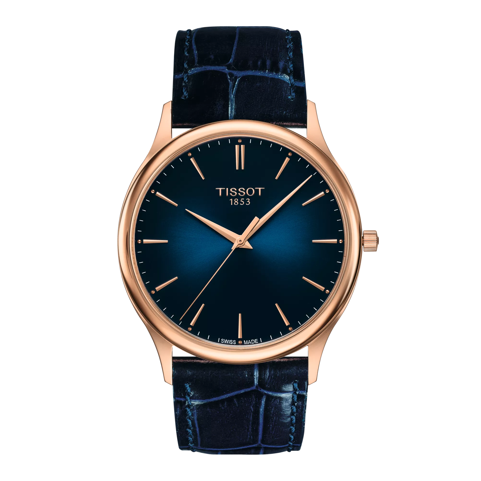 Vue de face de la montre Tissot Excellence 18K Gold