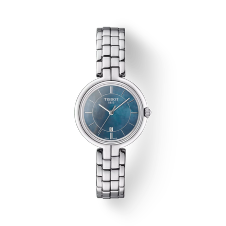 Front view of the watch Tissot Flamingo with shadow