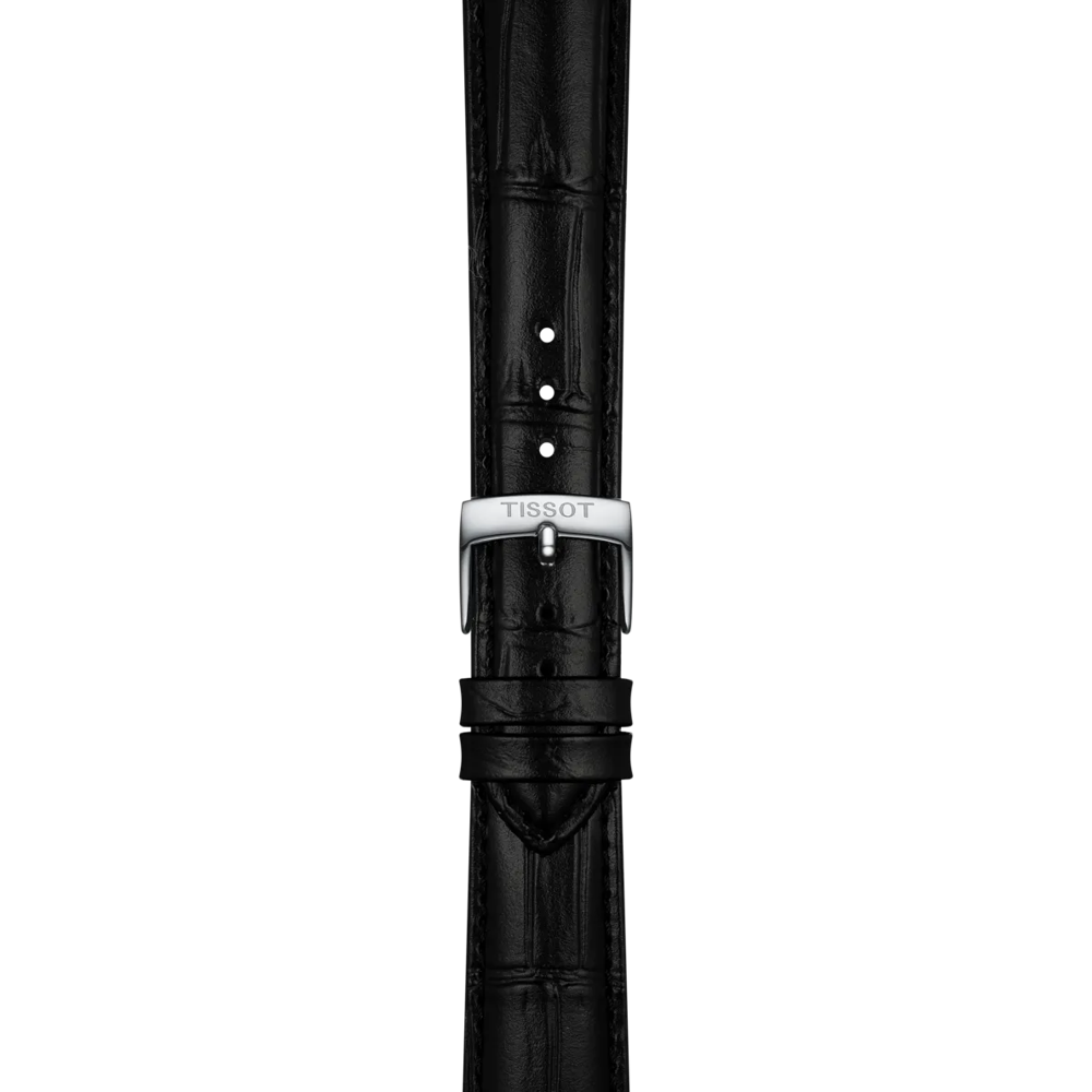 Zoom on Tissot Official Black Leather Strap Lugs 18 mm