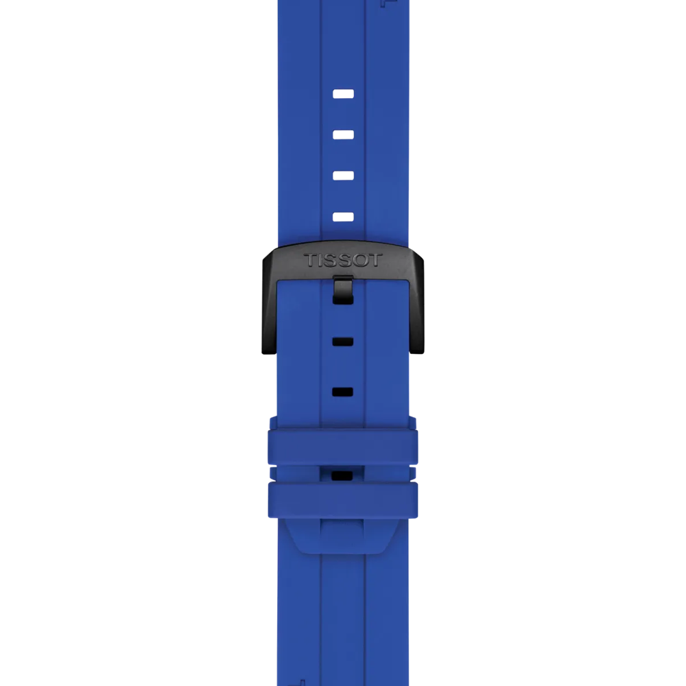Zoom on Tissot Official Blue Silicone Strap Lugs 22mm