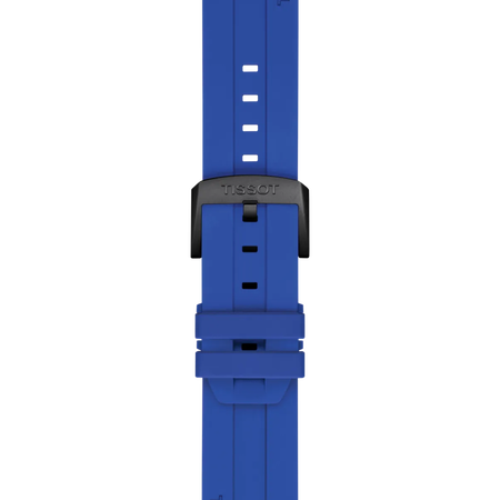 Zoom sur Bracelet Officiel Tissot Silicone Bleu Entre-cornes 22 mm
