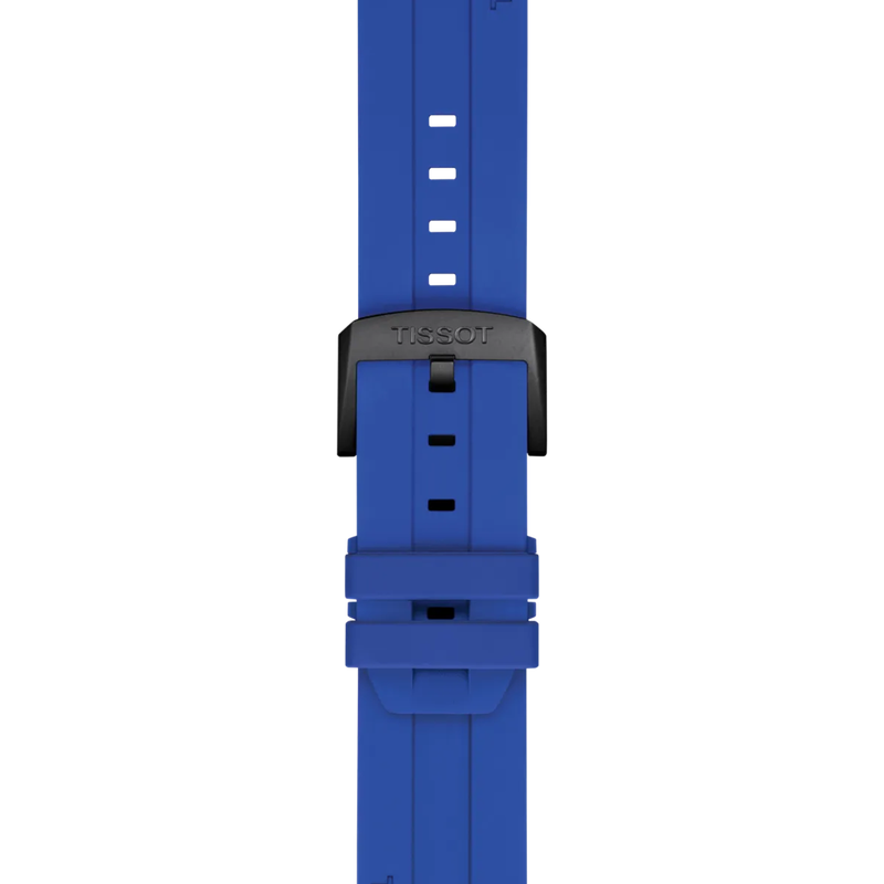 Zoom on Tissot Official Blue Silicone Strap Lugs 22mm