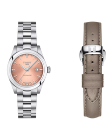 Front view of the watch Tissot T-My Lady Automatic with additional bracelet