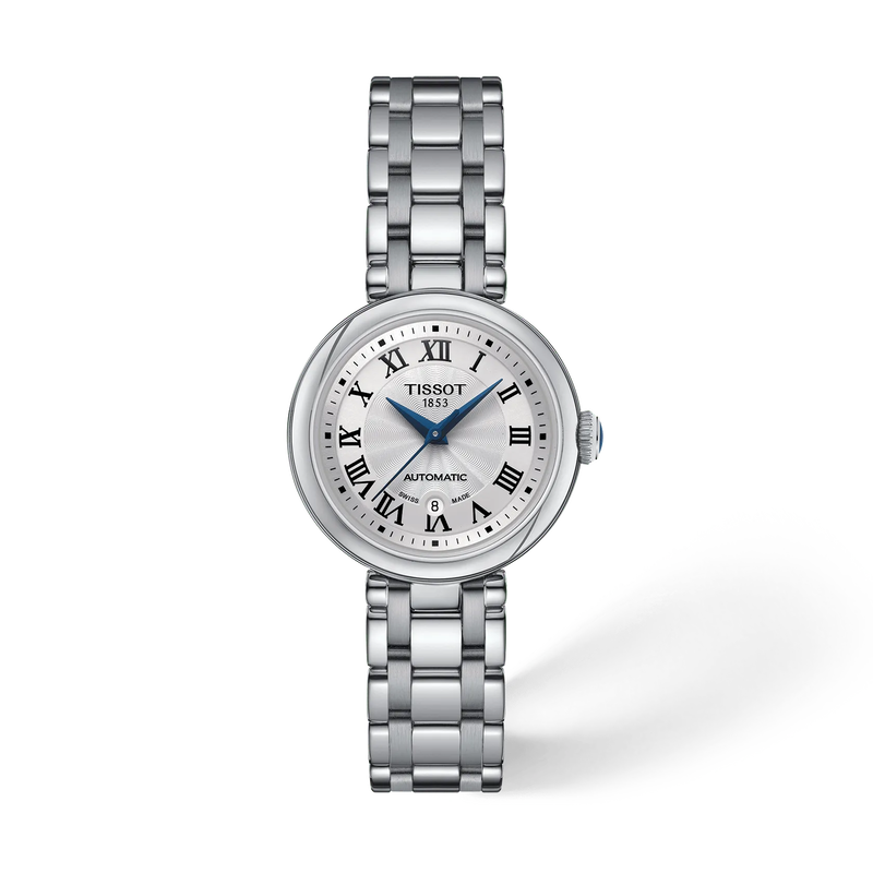 Front view of the watch Tissot Bellissima 29mm with shadow