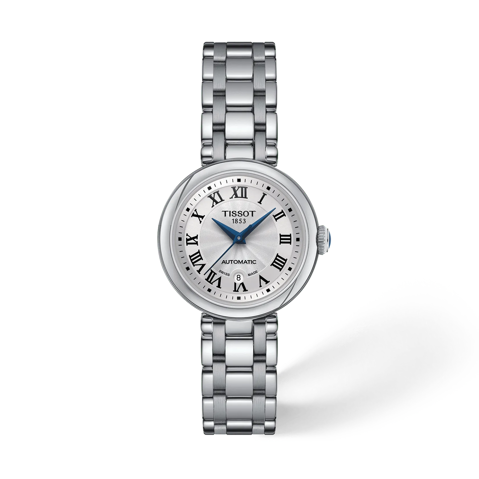 Front view of the watch Tissot Bellissima 29mm with shadow