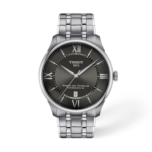 Front view of the watch 天梭杜魯爾系列42mm with shadow