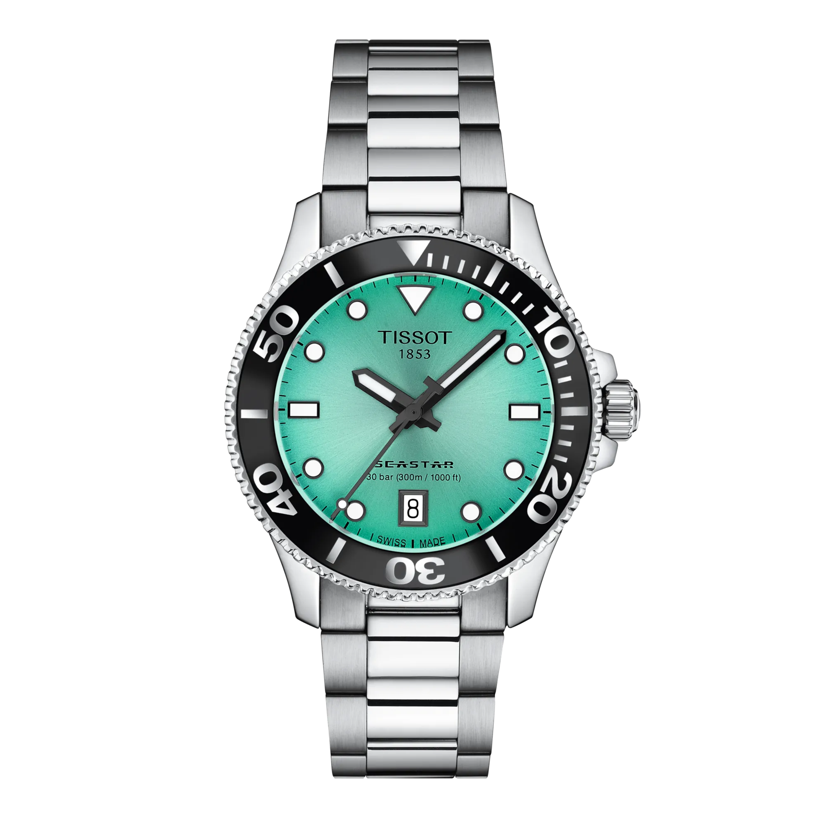 Vorderansicht der Uhr Tissot Seastar 1000 36mm