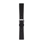Vista frontal de Correa negra de piel oficial Tissot 21 mm