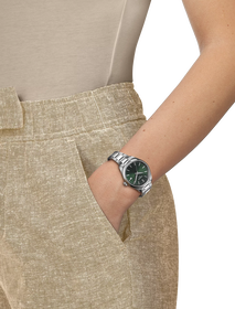 Simulation of the watch Tissot PR 100 34mm on a wrist