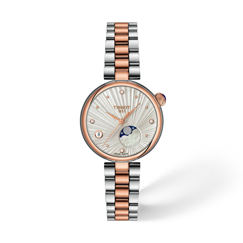 Front view of the watch Tissot D&eacute;sir 29.6mm with shadow