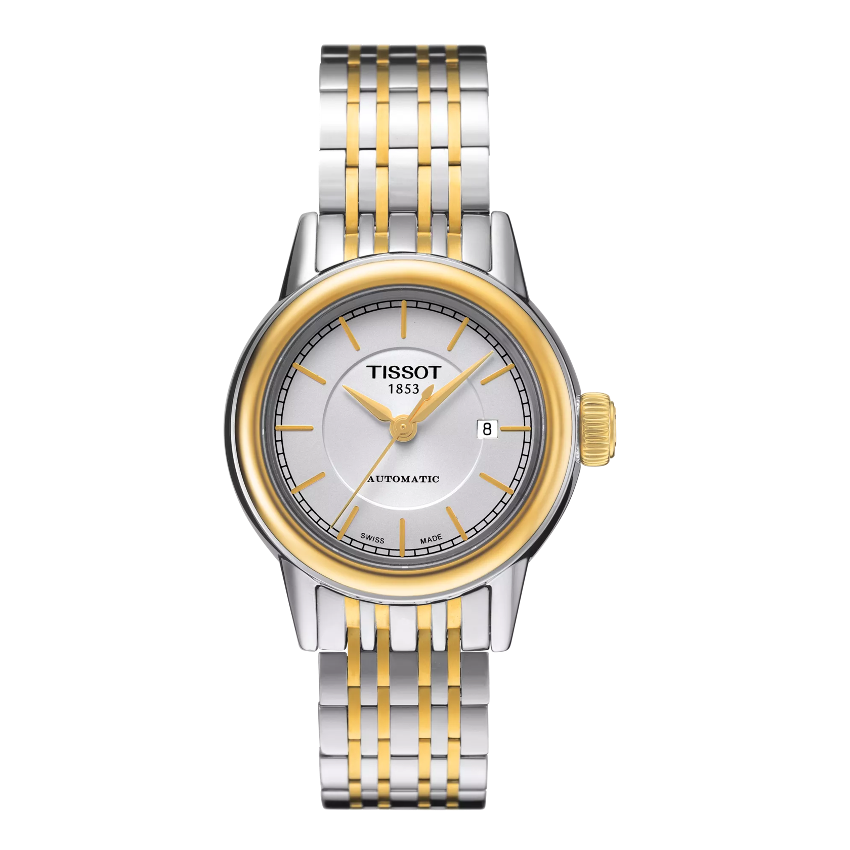 Front view of the watch Tissot Carson Automatic Lady