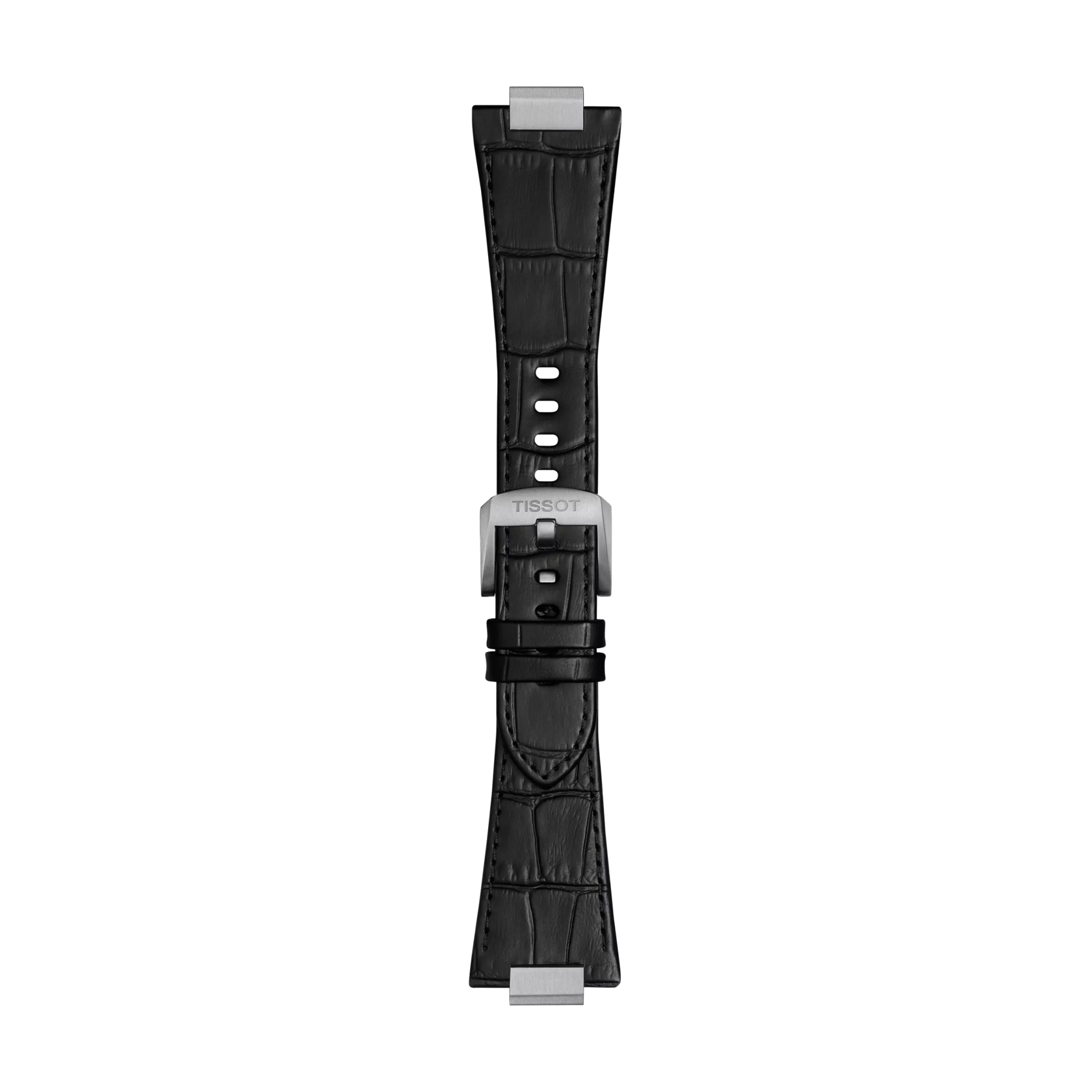 Front view of Bracelet Officiel Tissot PRX 42mm Cuir Noir