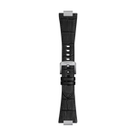 Front view of Tissot Official Black PRX 42mm leather strap