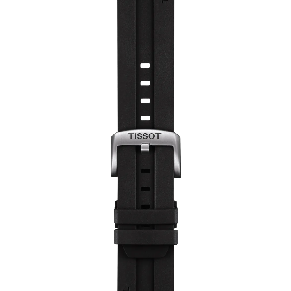 확대 티쏘 공식 블랙 러버 스트랩 러그 22 mm