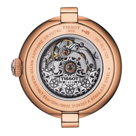 Back view of the watch case Tissot Bellissima Automatic