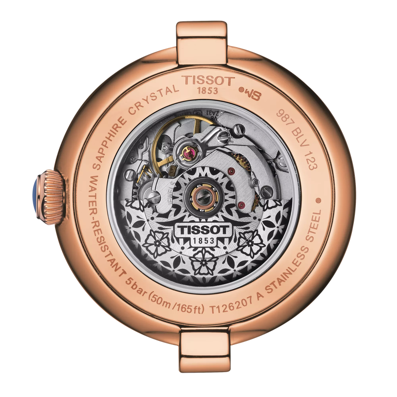 Back view of the watch case Tissot Bellissima Automatic