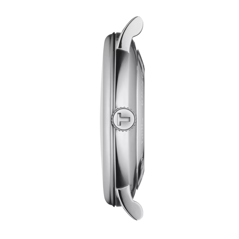Profile view of the watch case Tissot Carson Premium Powermatic 80