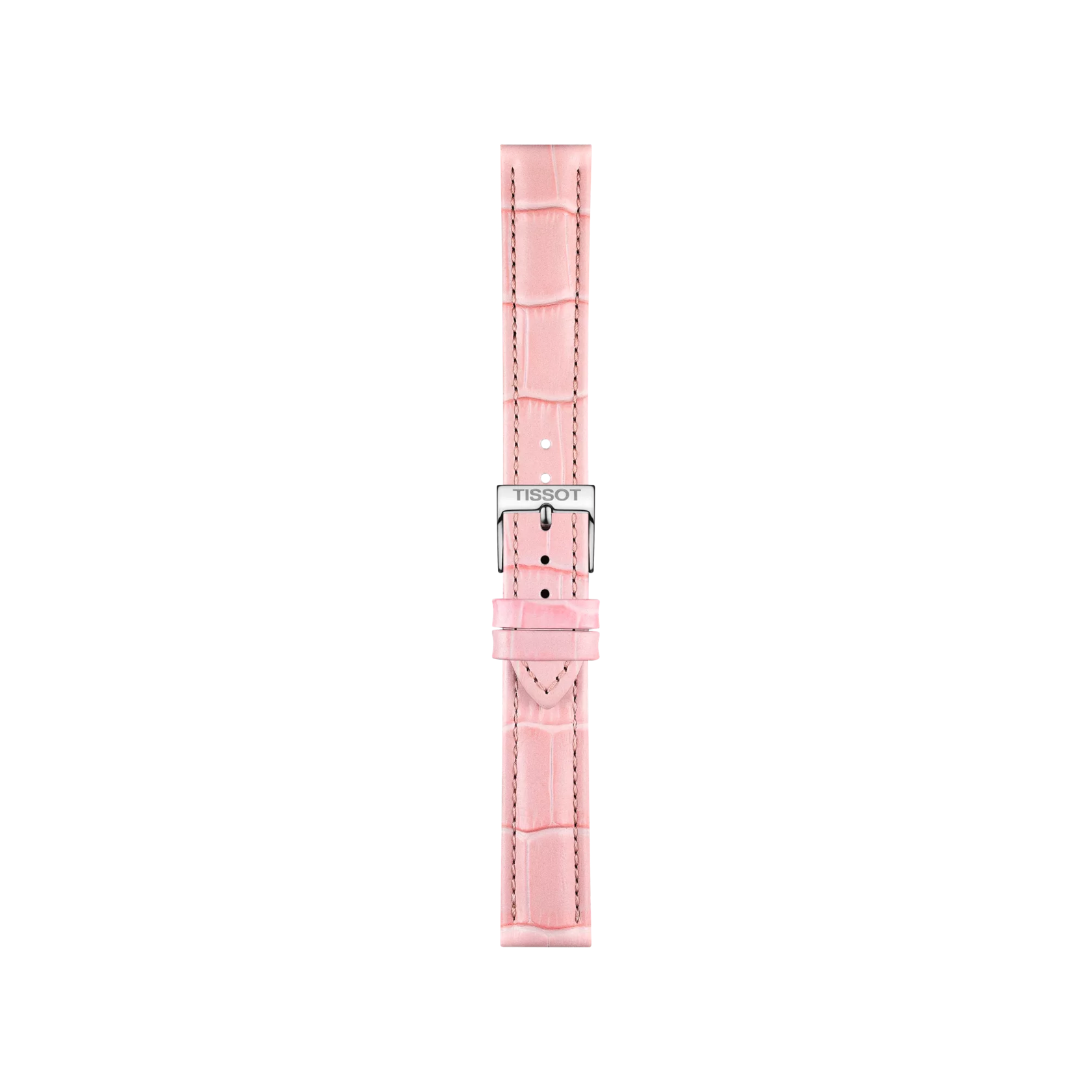 Front view of Tissot Official Pink Leather Strap Lugs 16 mm