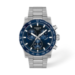 Vista frontal del reloj Tissot Supersport Chrono 42mm con sombra