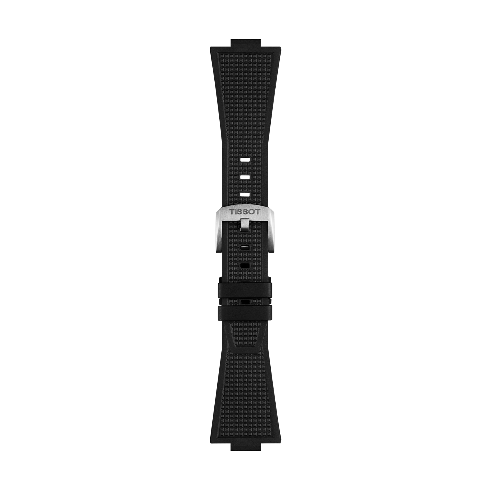 Front view of Gumowy czarny pasek Tissot - kolekcja PRX