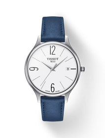 Front view of the watch Tissot Bella Ora Round with shadow