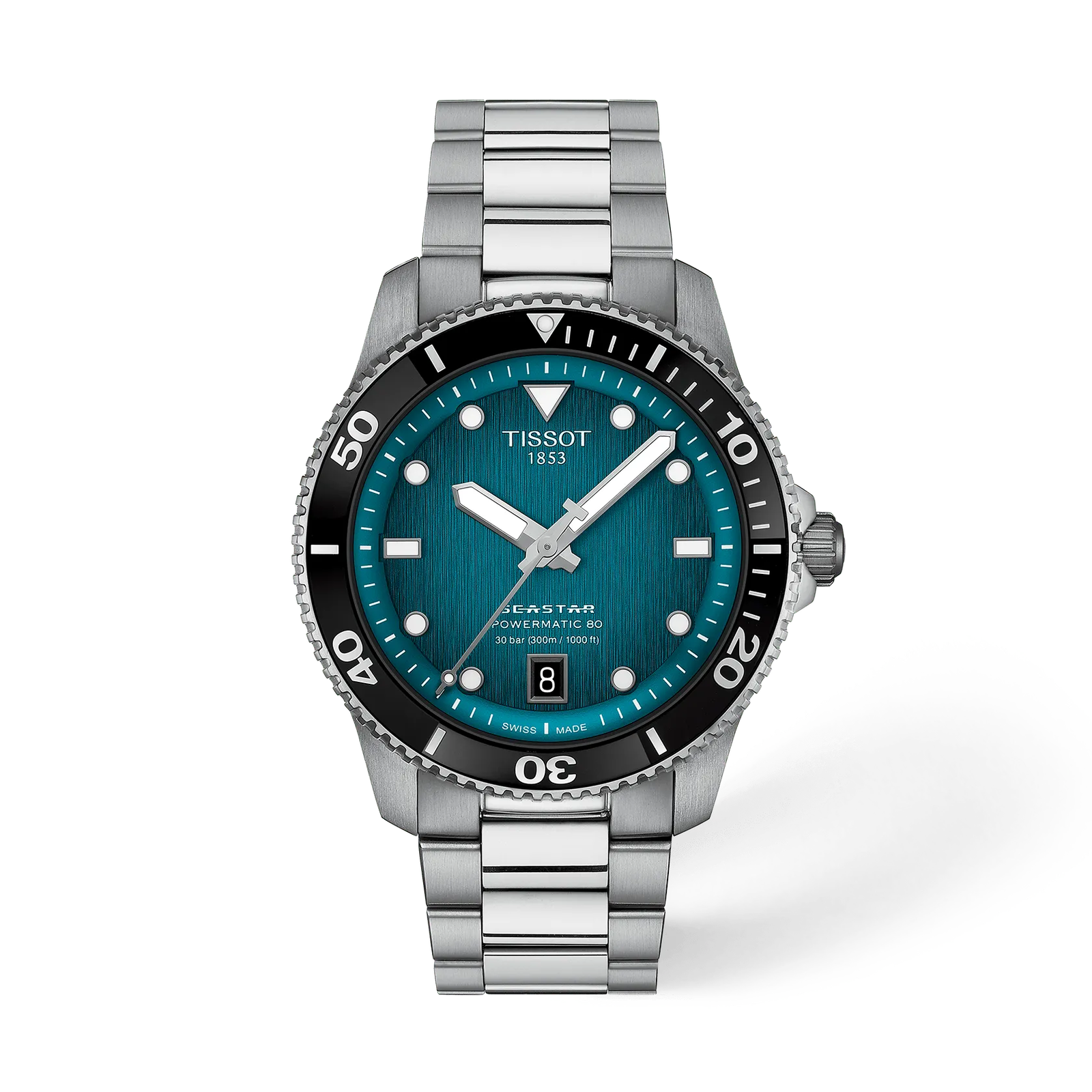 Graded turquoise-black