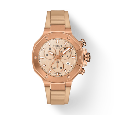 Front view of the watch Tissot T-Race 38mm with shadow