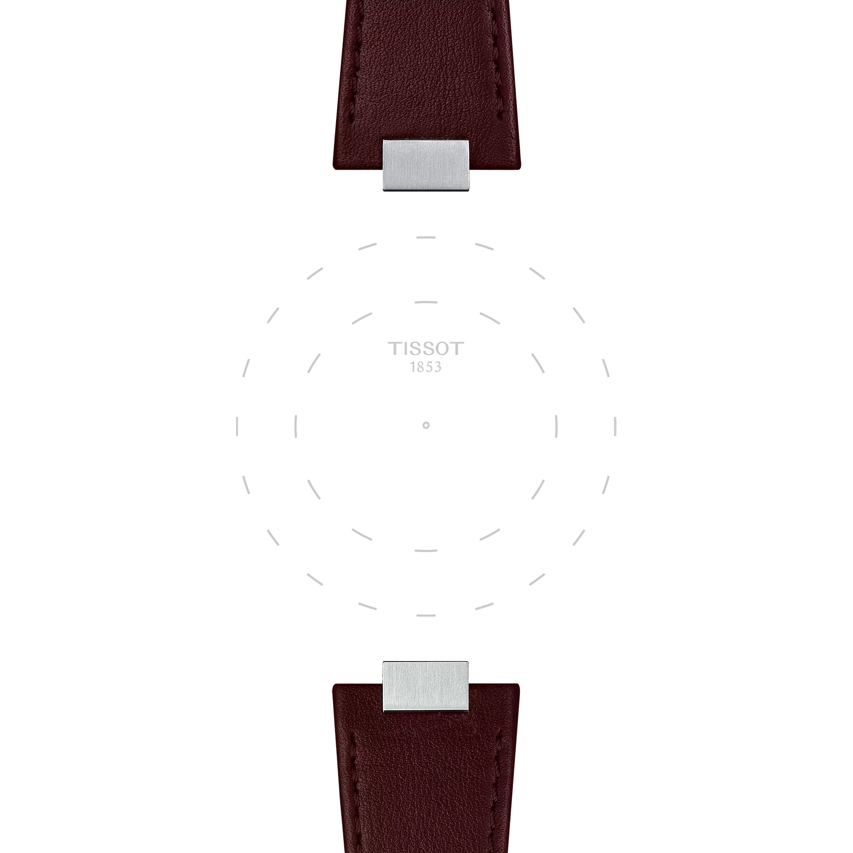 Focus on the lugs of Bracelet Officiel Tissot PRX35 Cuir Brun