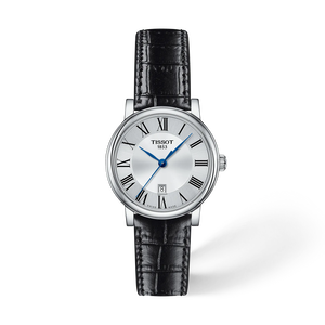 Front view of the watch Tissot Carson Premium 30mm with shadow